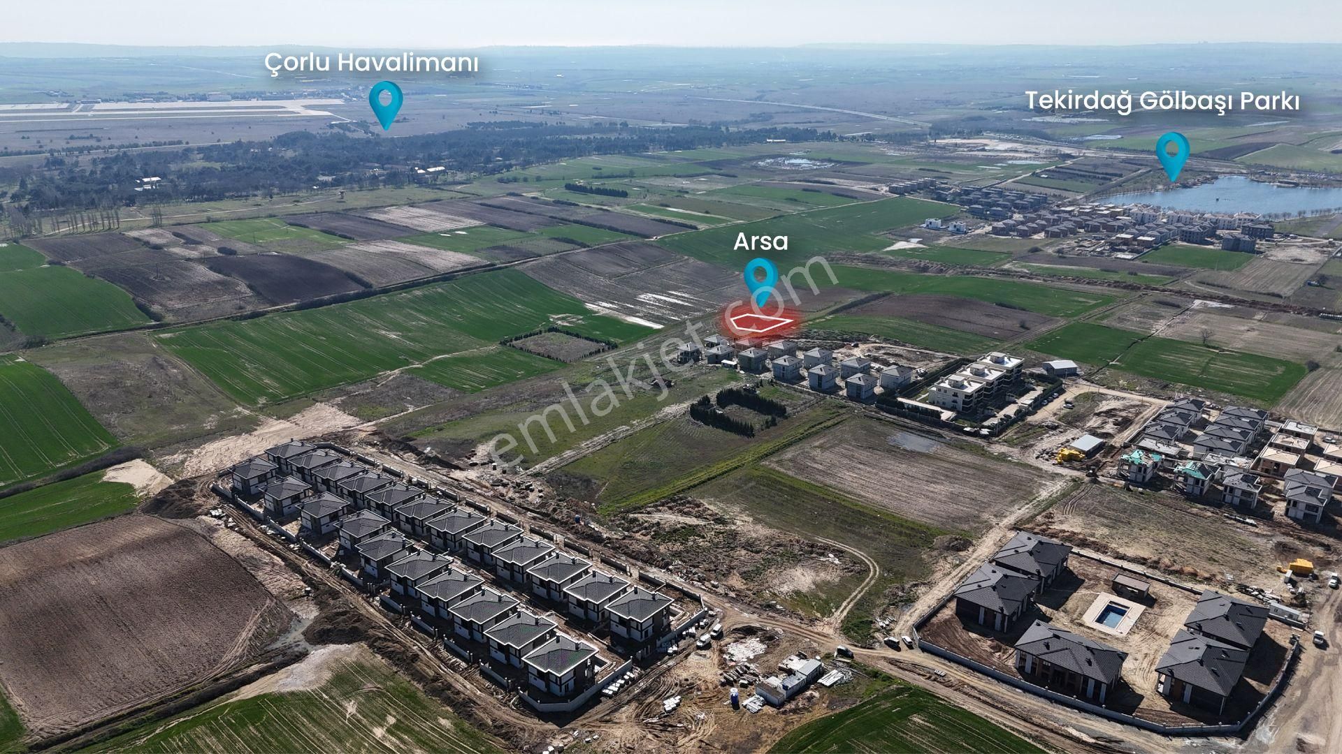 Çorlu Önerler Villa Bölgesi 1.100 M2 Tek Müstakil Parsel (remax)