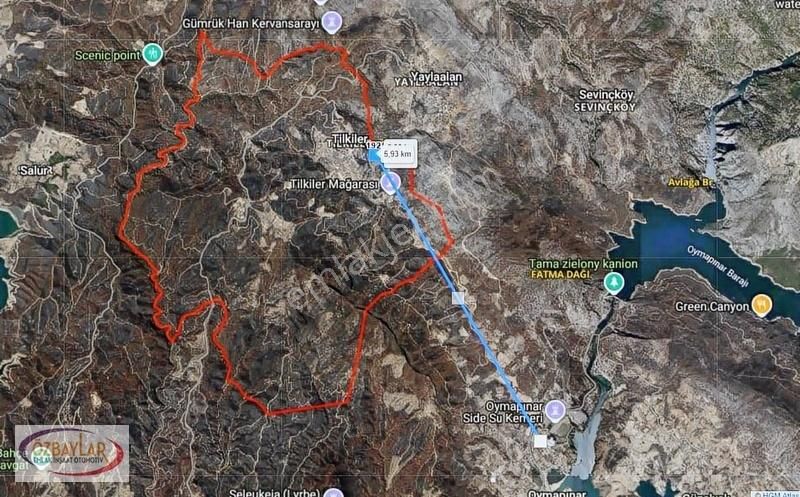 Antalya Manavgat Tilkilerde Satılık Mustakil Tarla Kaçmaz