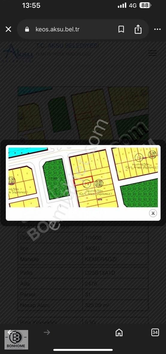 Bonhome Dan Kemeragzı Satılık Parseller