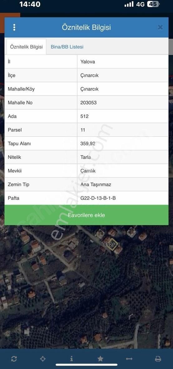 Deniz Manzaralı 4 Kat İmarlı Arsa