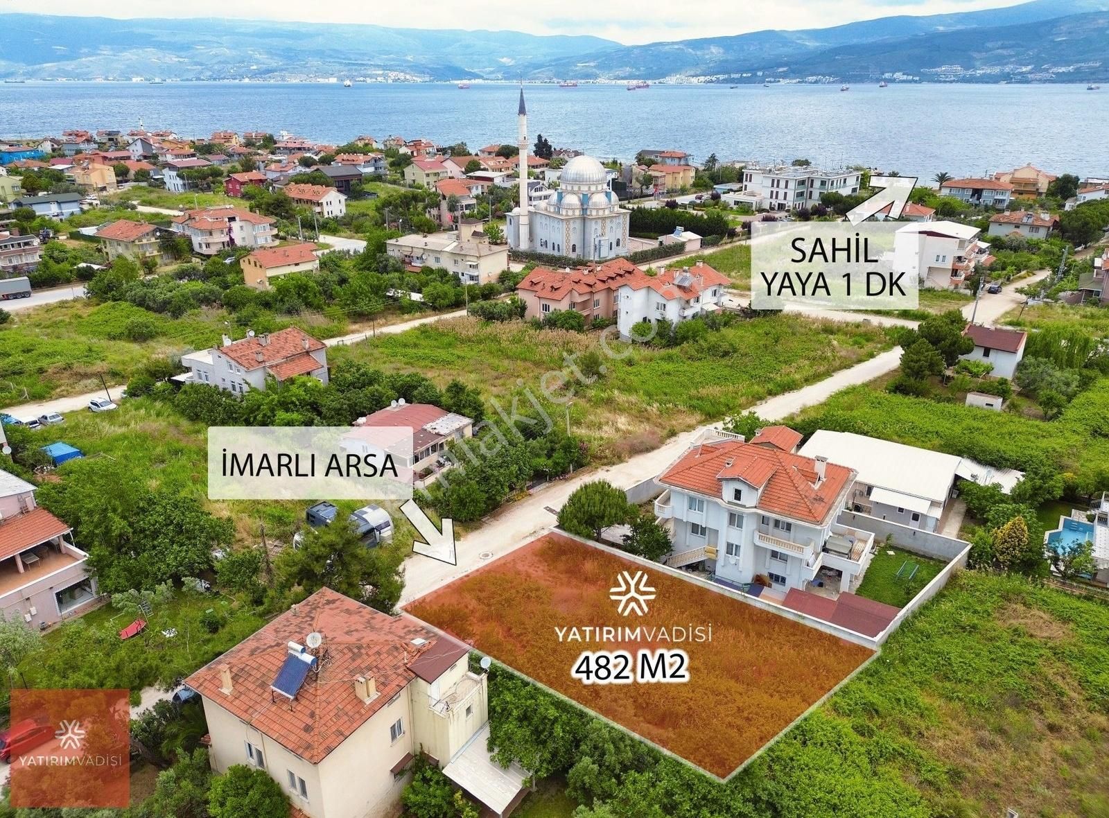 Gemlik Hisar'da Sahile 1 Dk 482 M2 İmarlı Arsa