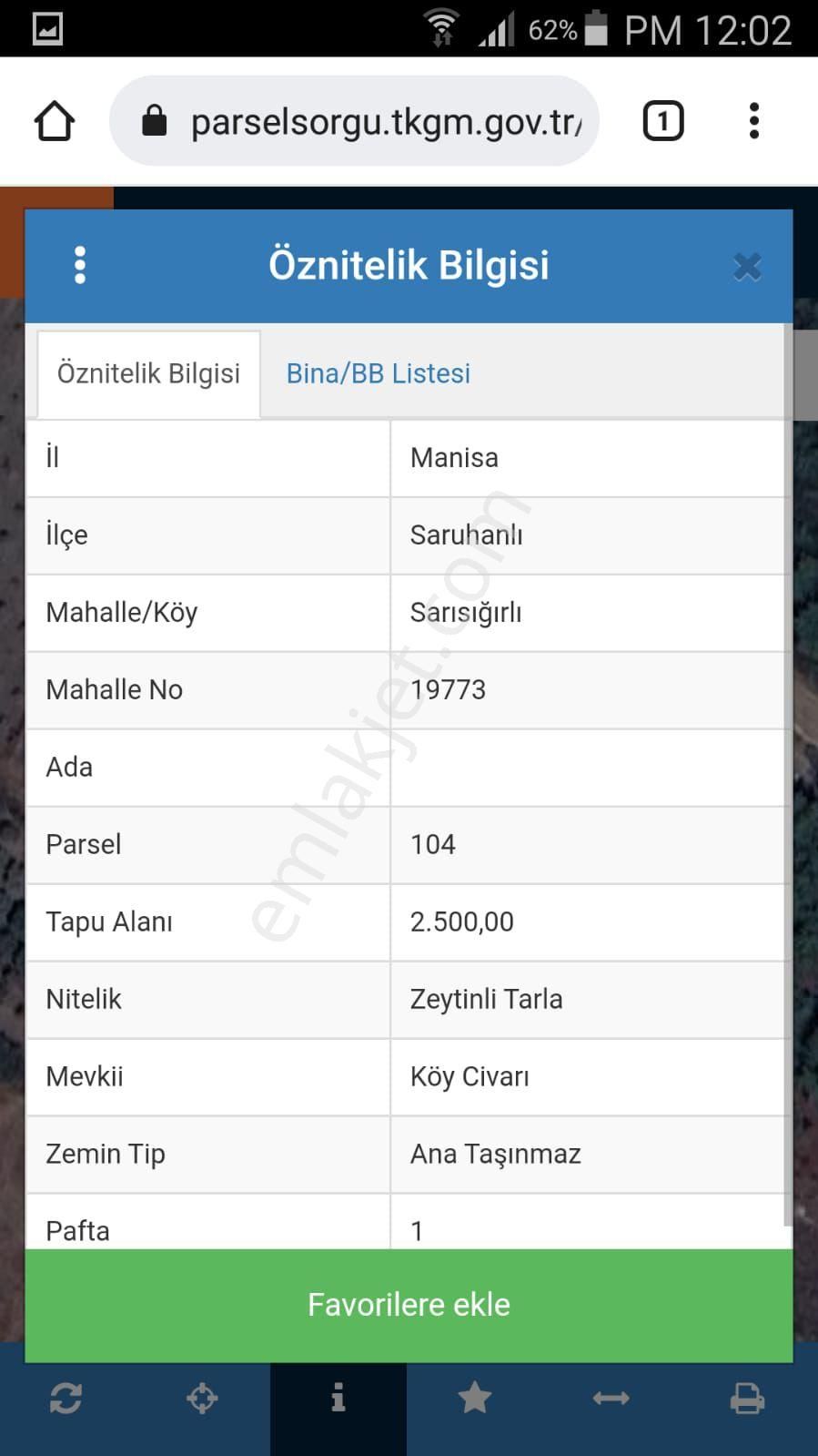 Saruhanlı Sarısığırlı Köyüne Satılık Zeytinlik
