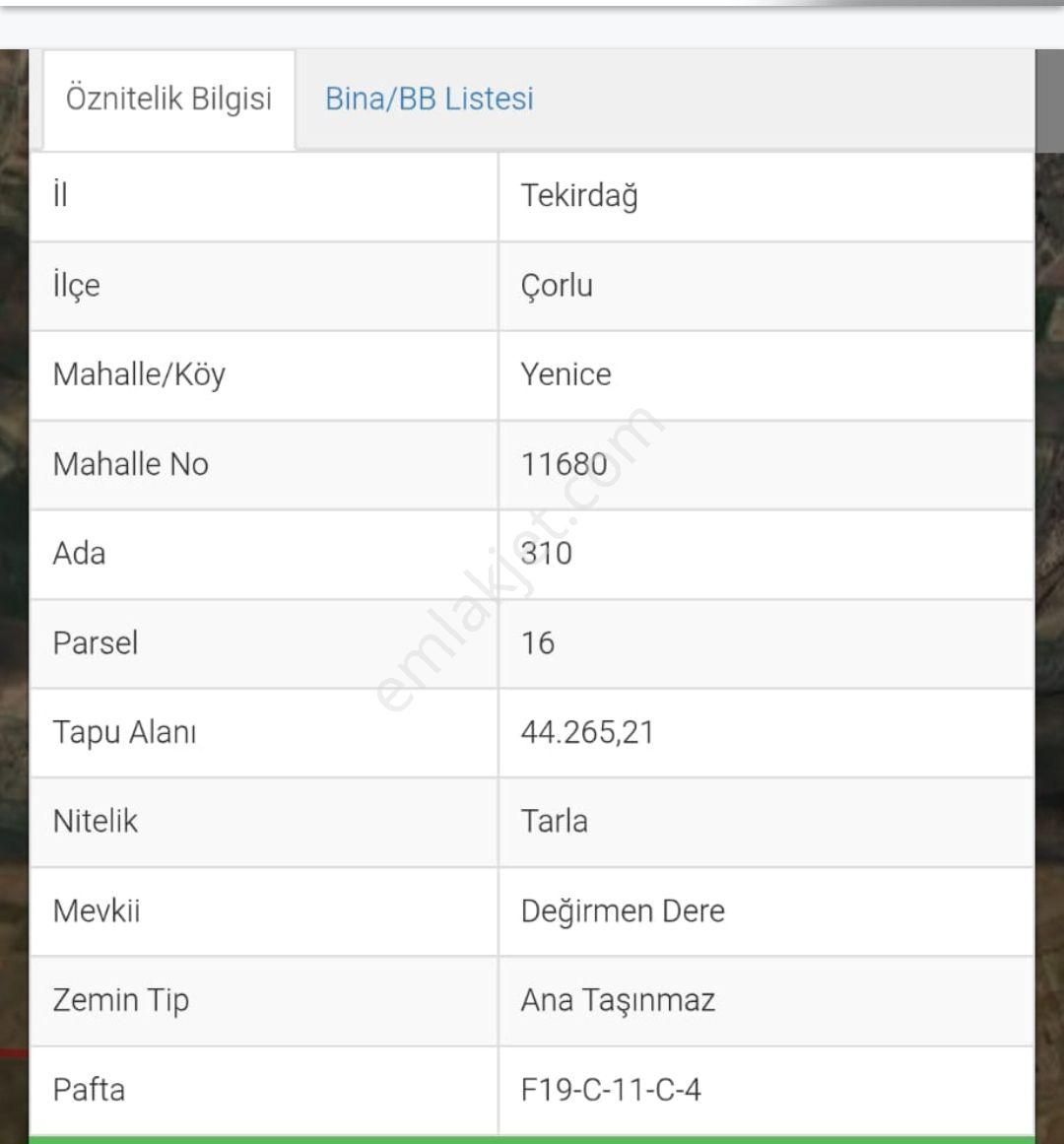 Çorlu Merkeze Çok Yakın Tarla