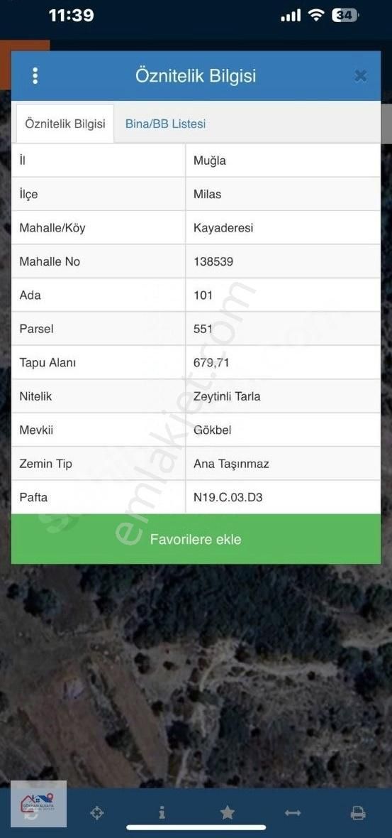 Muğla Milas Kayaderesi Satılık Zeytinlik 680m² Gökhan Alkaya'dan