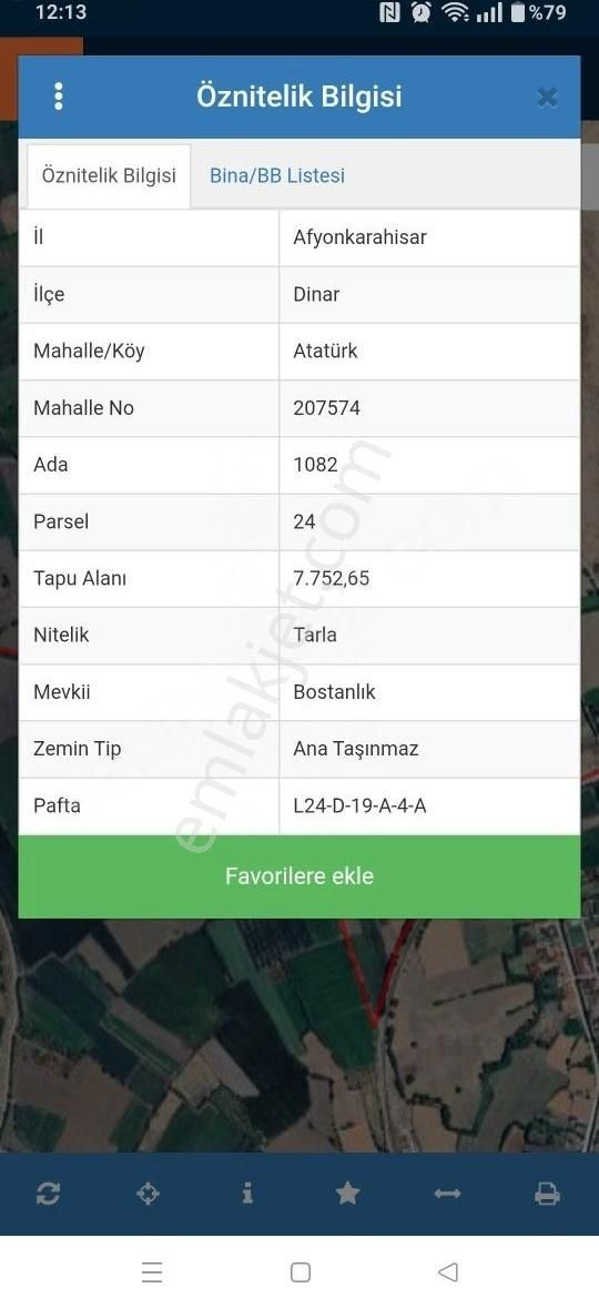 Afyon Dinar Satılık 7.752 M2 Tek Tapu Tarla Açıklamayı Okuyunuz - Görsel 3