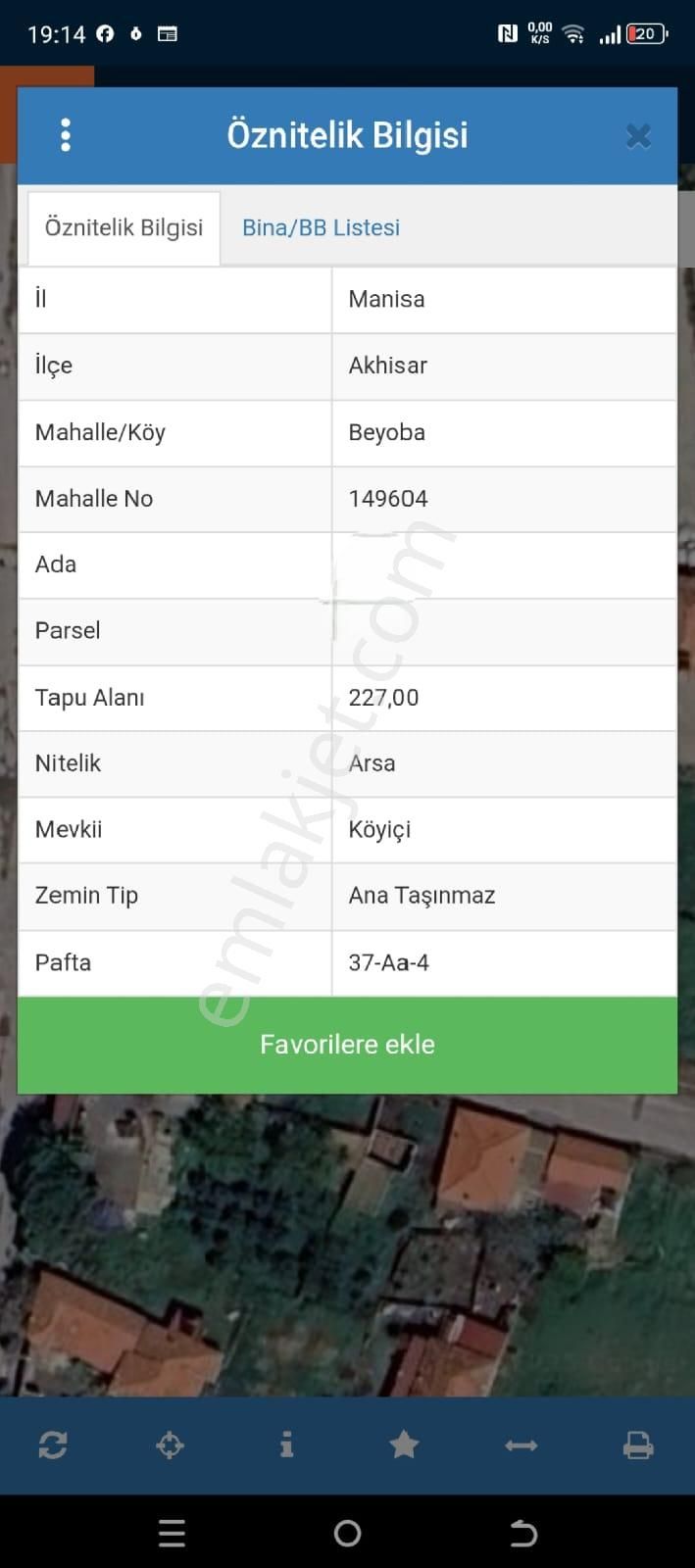Akhisar Beyoba Mahallesi'nde 227 M²satılık Arsa  