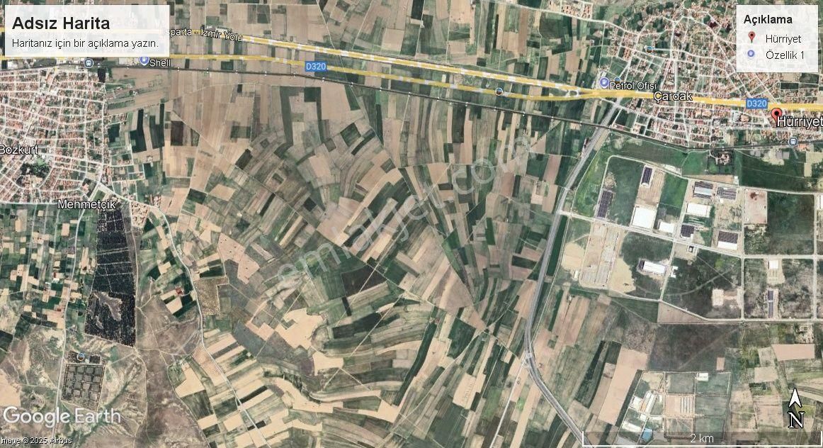Arevtürk'den Çardak'ta Satılık 3929 M2 Tarla