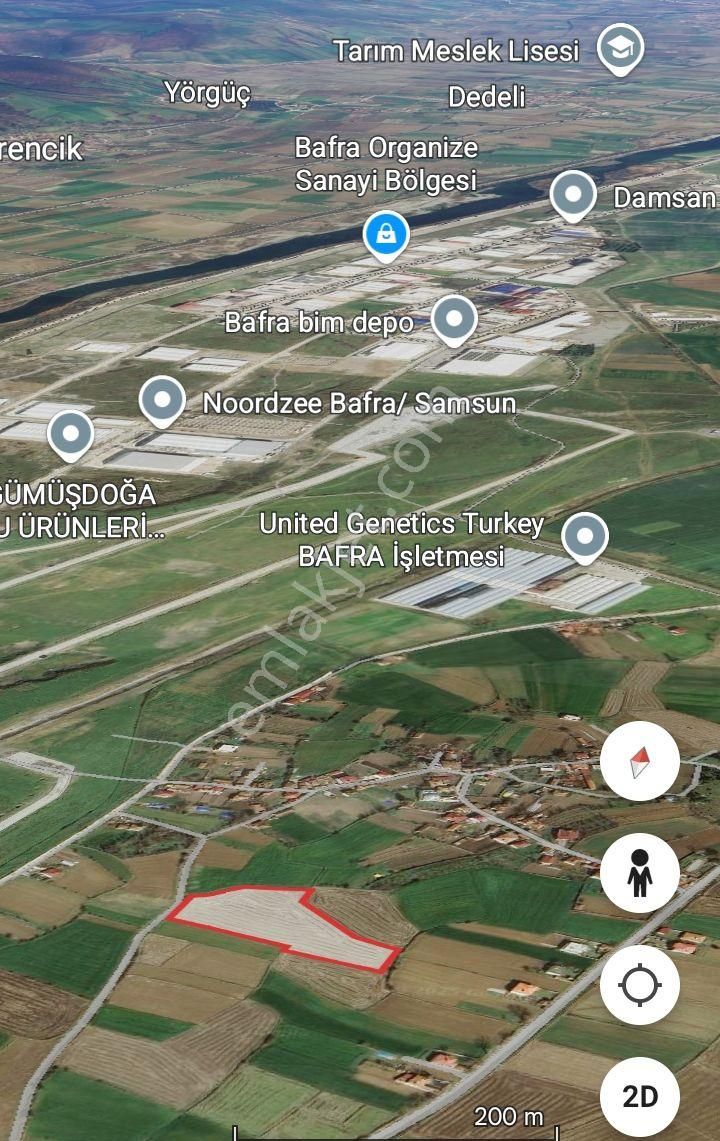 Bafra Organize Sanayi Bölgesi Yanında Satılık Tarla 10725 M2