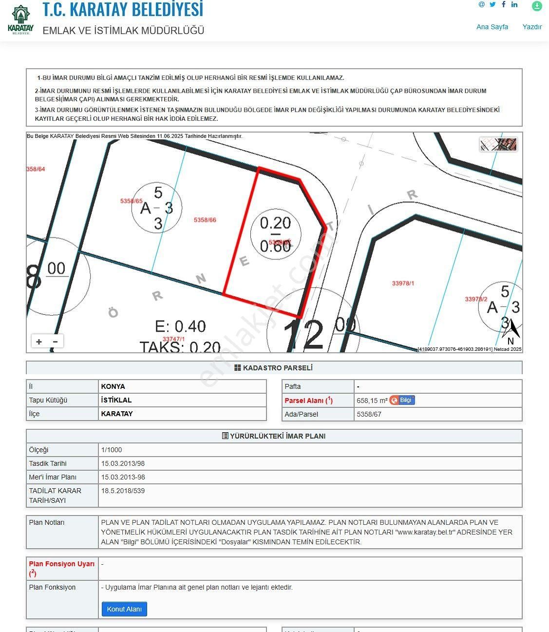 İkoniyum'dan İstiklalde 658 M2 Köşe 3 Kata İmarlı Arsa