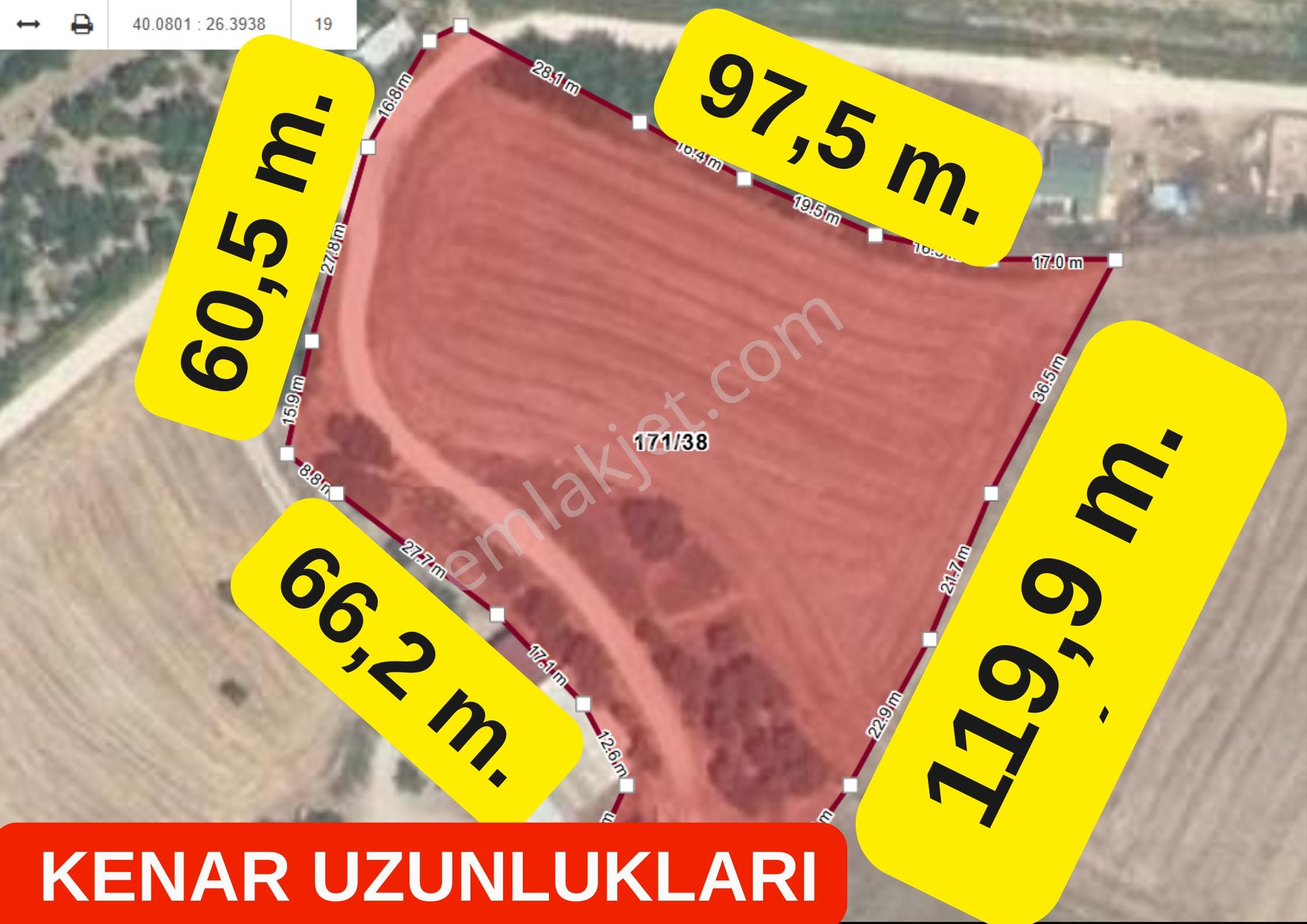 Çanakkale Çınarlı Satılık Tarla Yolu Var İzmir Yoluna 700 M. - Görsel 17