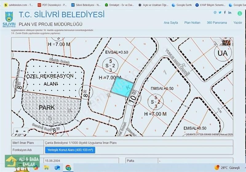 Çanta Cumhuriyet Evlerin De 400 M2 İmarlı Arsa Bölgenin En Uygun