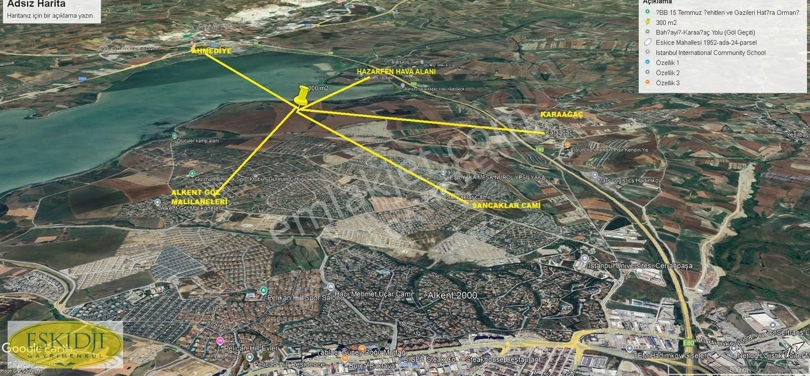 Büyükçekmece Karaağaç Eskice Mevki Satılık Yatırımlık Arsalar