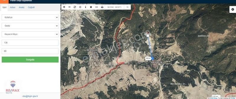 Kütahya Gediz'de Ormana Cephe Tek Tapu Satılık 1.512.67m² Tarla