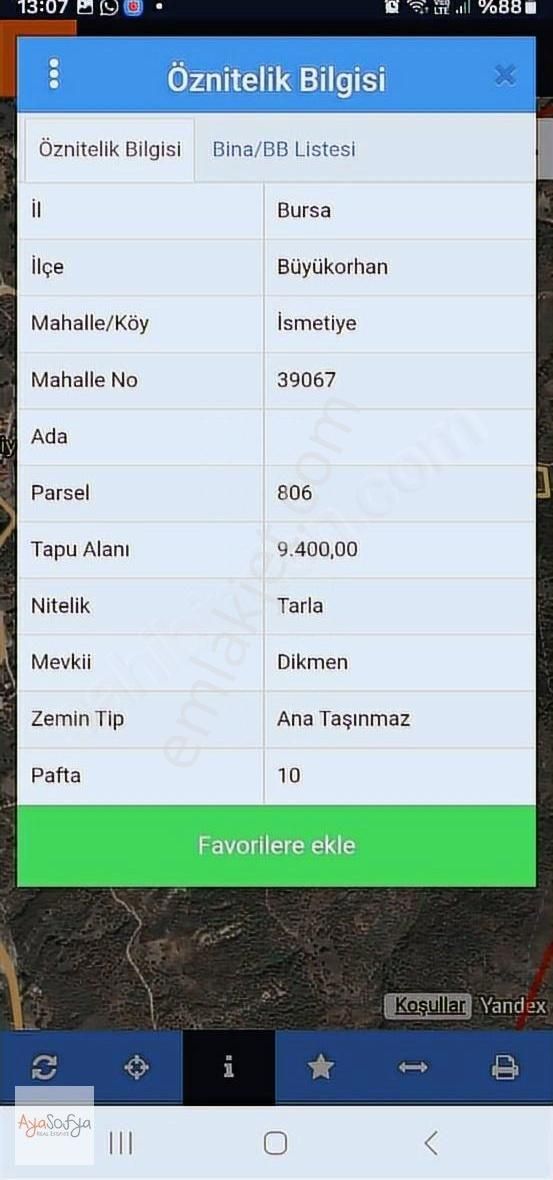 İsmetiye Köyüne Yürüme Mesafesinde 9.400 M2 Tarla