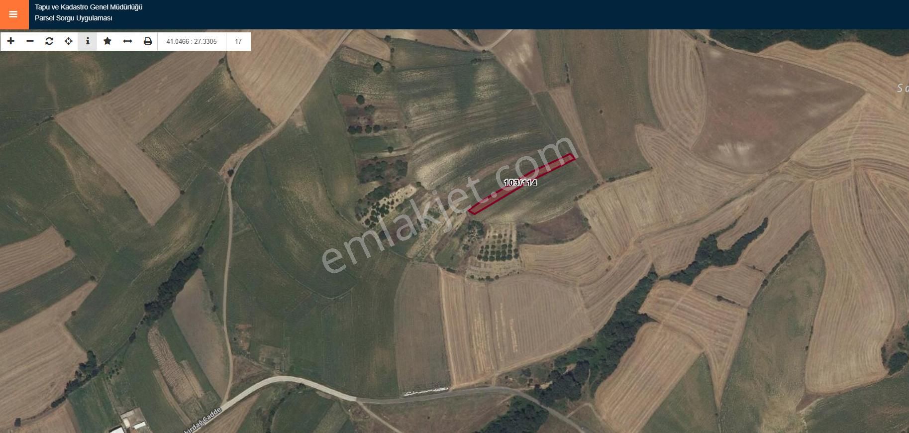 "demirol'dan" Demirli'de Resmi Yola Cephe Satılık 1676 M2
