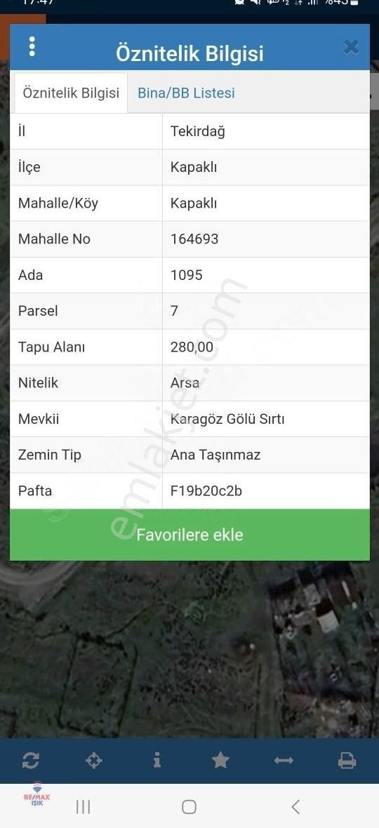 Tekirdağ Kapaklı'da Konut İmarlı Satılık Arsa
