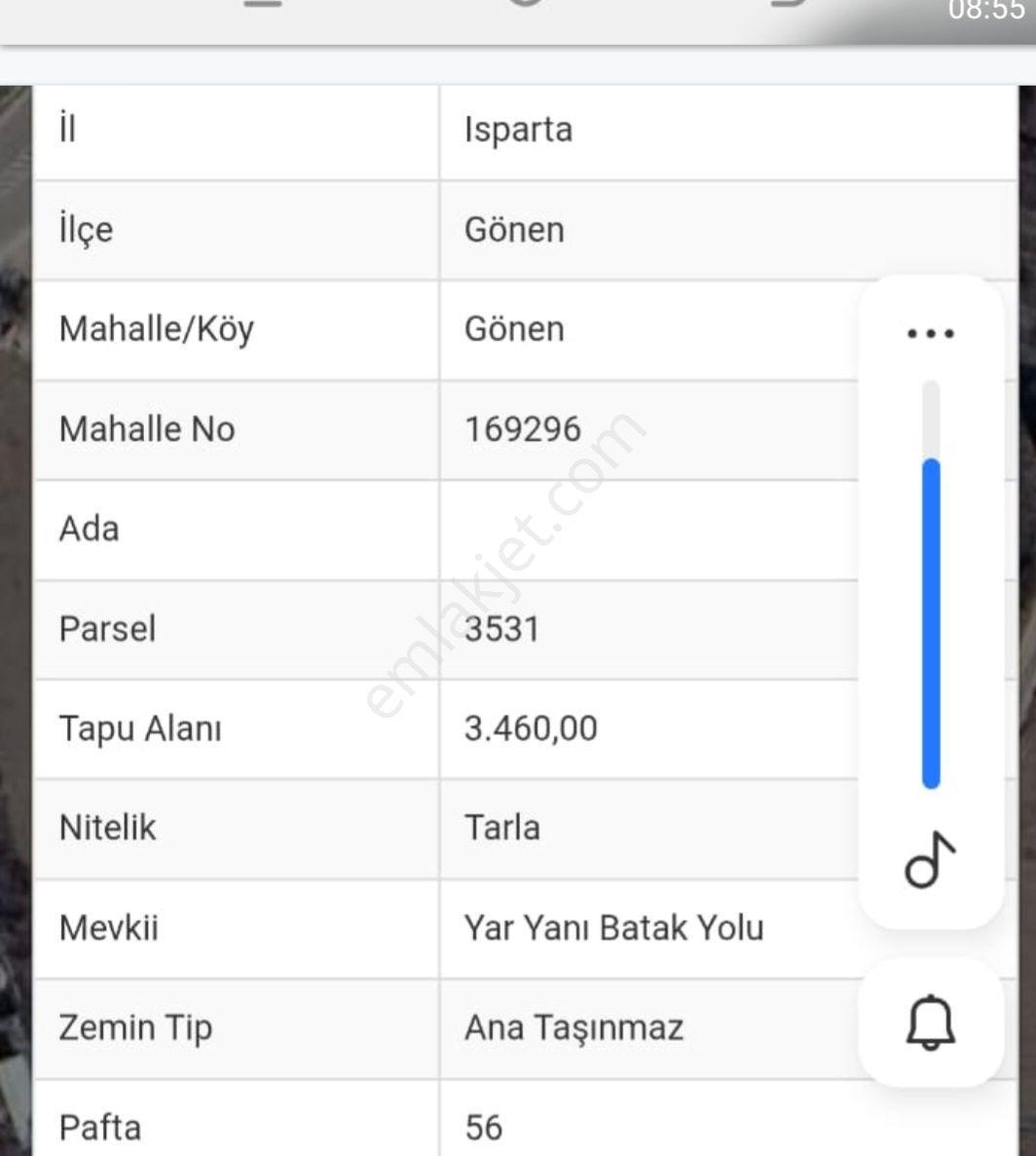 Isparta Gönen 3460 M2 Arazımız Kadastro Yoluna Sıfır - Görsel 3