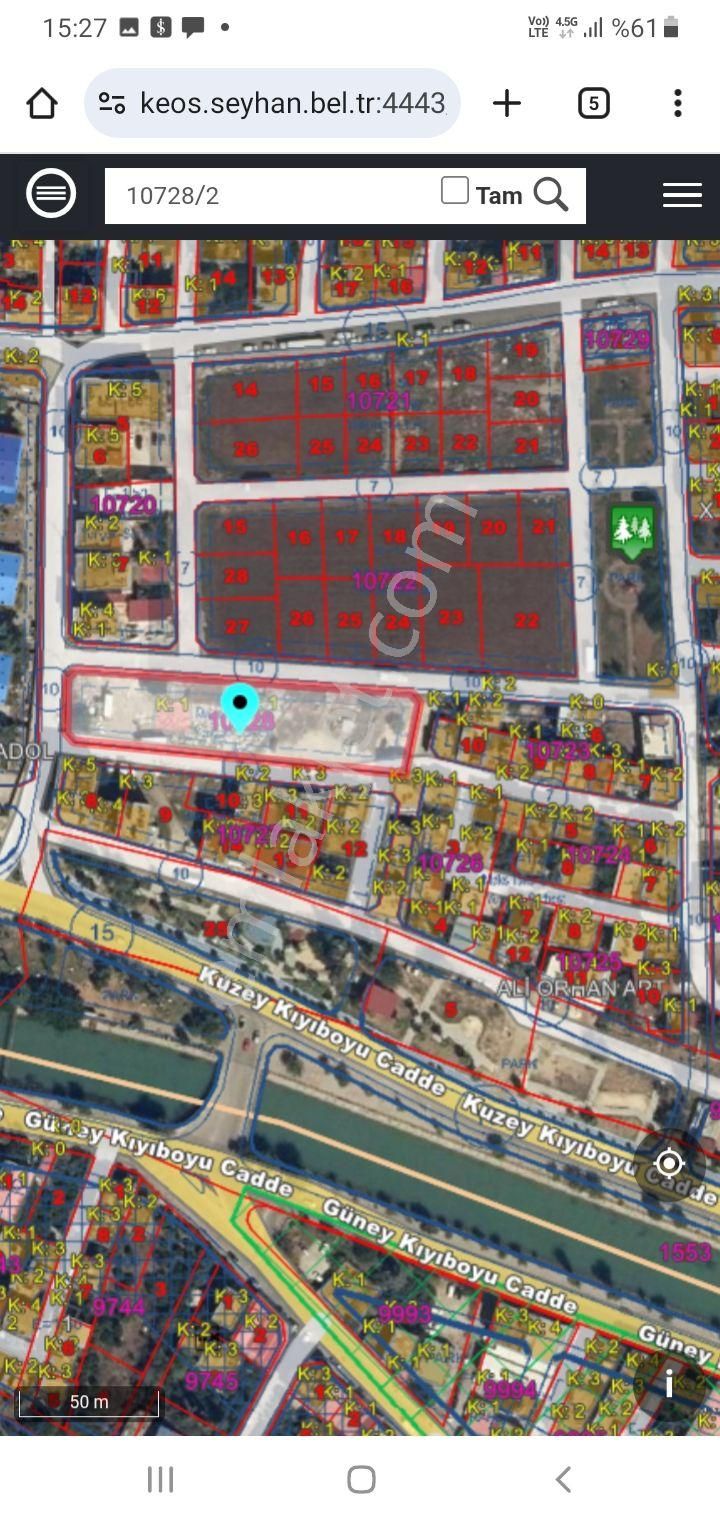Satlık İmarlı Arsa 3357 M2 Tek Tapu Yoğunluk 1/5 Gurselpaşada