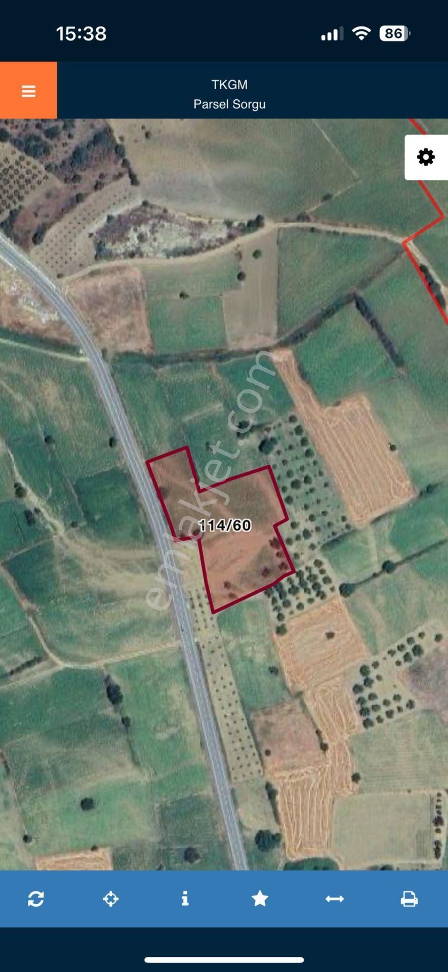 Çanakkale Büyükanafarta Kadastral Yola Sıfır 8.030,87m2 Tarla