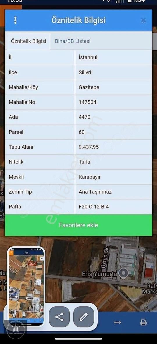 Silivri Gazitepede Satılık Yatırımlık Tarla