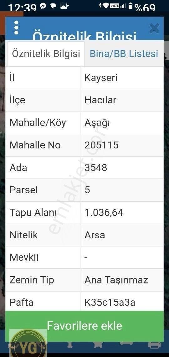 Hacılar Asağı Satılık Arsa