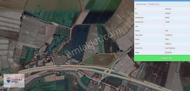 Satılık Alaçam Habilli Kavşakta Anayola Cephe Tarla