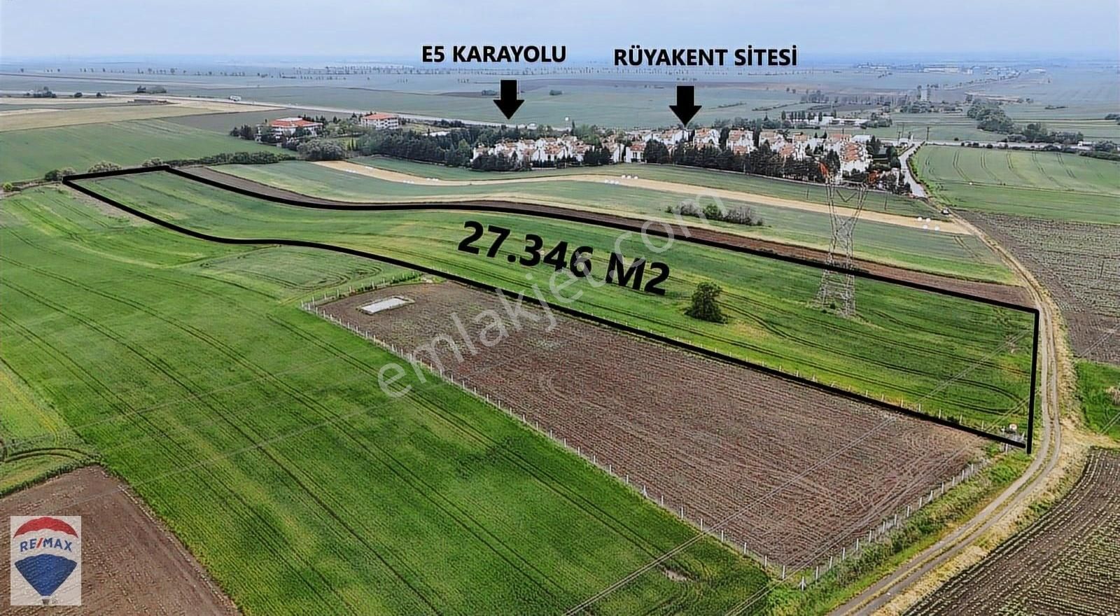 Lüleburgaz Ayvalı Köyünde E5 E Yakın Rüyakent Yanı Satılık Tarla