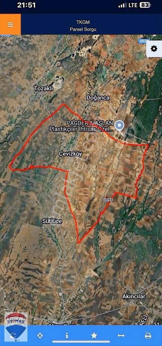 Kırklareli Pınarhisar Cevizköy'de 54.292 M2 Tarla