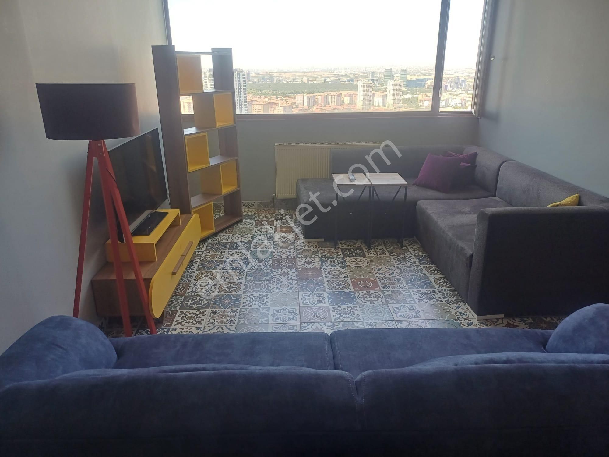 Çukurambar Akman Plaza Da Katta Manzaralı Yapılı Full Mobilyalı 1+1 Kiralık Daire