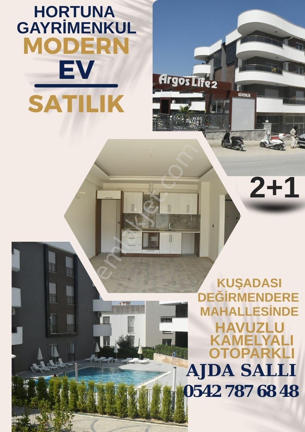 Aydın Kuşadası Değirmendere Mahallesinde 2+1 Havuzlu Sitede Arakat Daire Satılık
