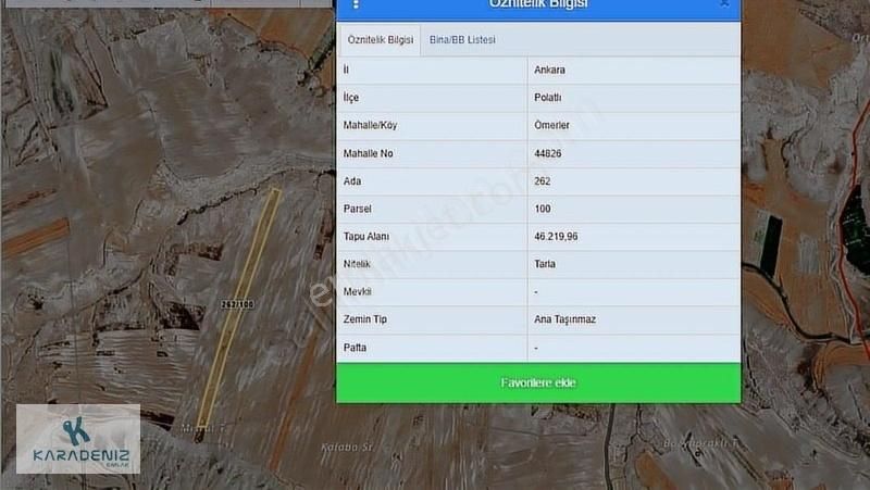 Polatlı Ömerler De 46dönüm Tek Tapu Tarla Karadeniz Emlaktan