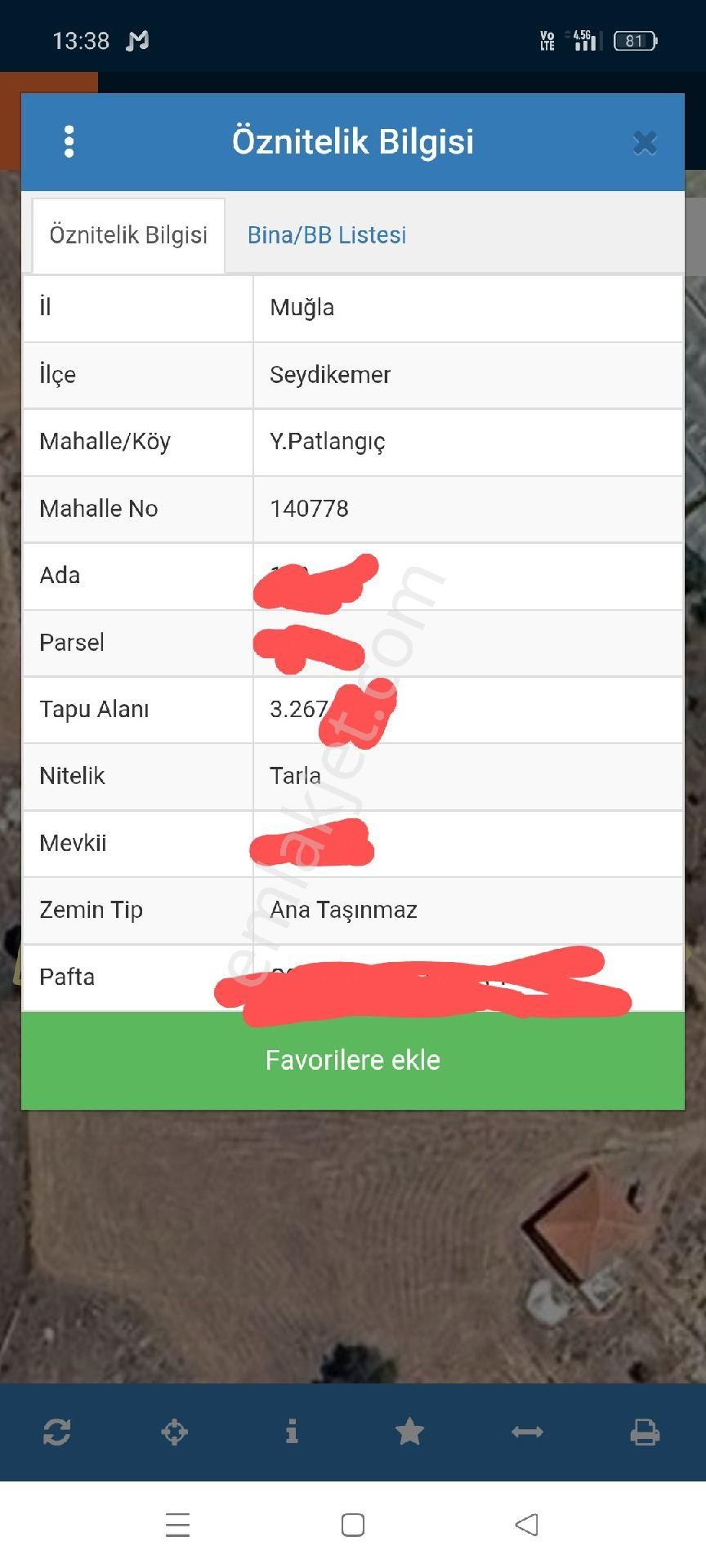 Yayla Patlangıçta Satılık Tarla