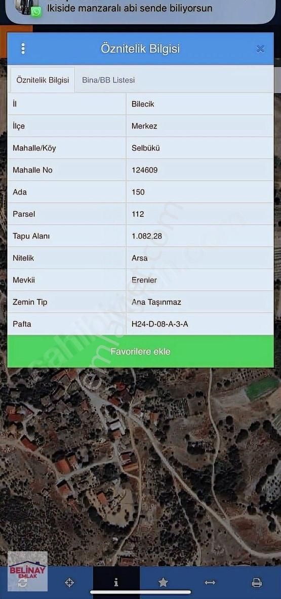 Yatırıma Hazır İmarlı Arsa Bilecik Merkez Selbükü Köyü