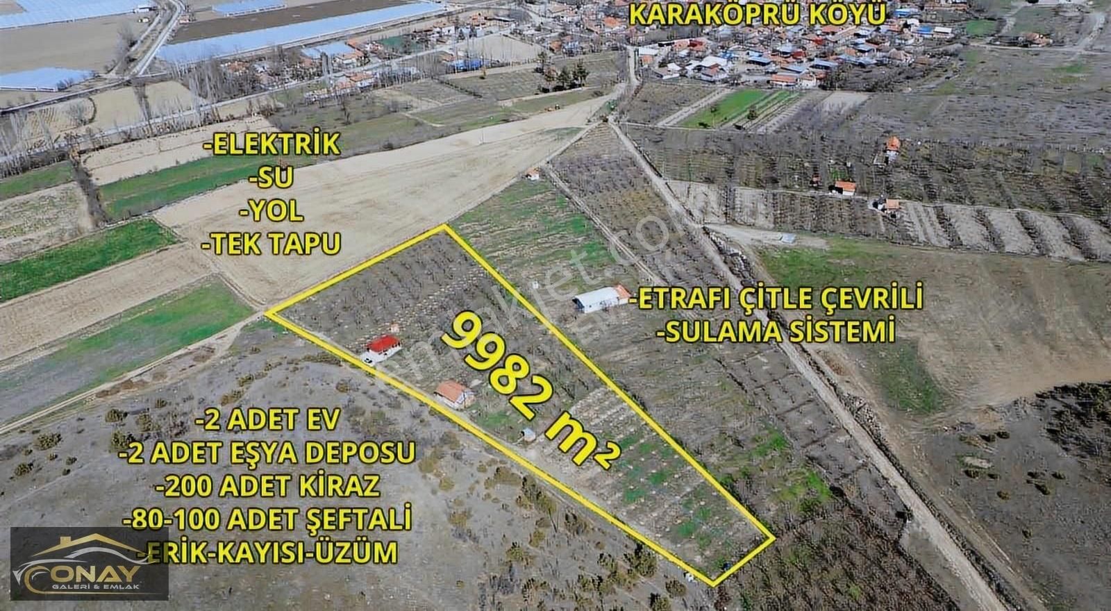 Onay Emlak' Tan 9.982m2 Satılık Tarla Karaköprü Köyünde