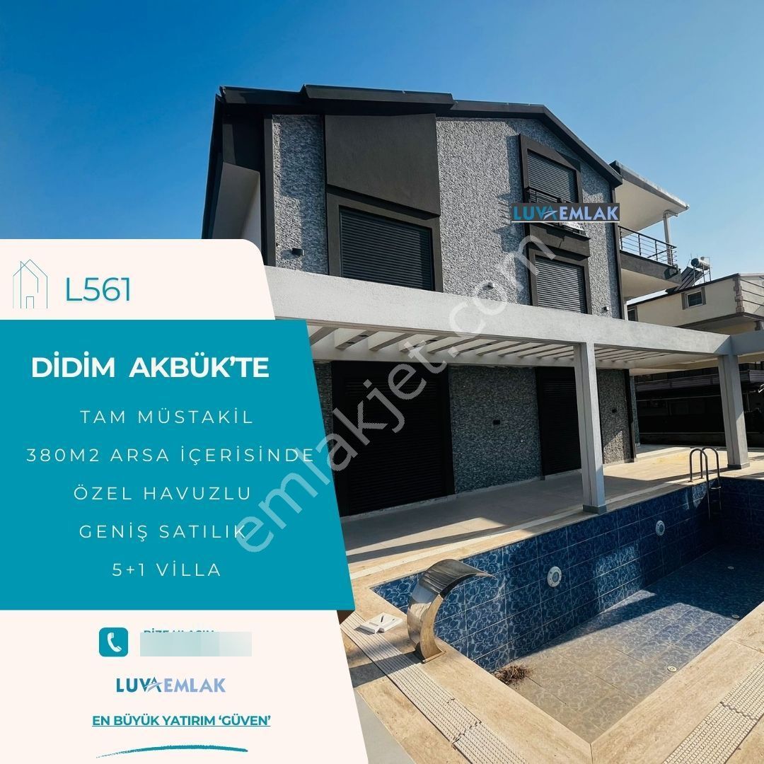 Didim Akbük'te Doğayla İç İçe, Deniz Manzaralı, Akıllı Ev Sistemli, Tam Müstakil Satılık 5+1 Villa