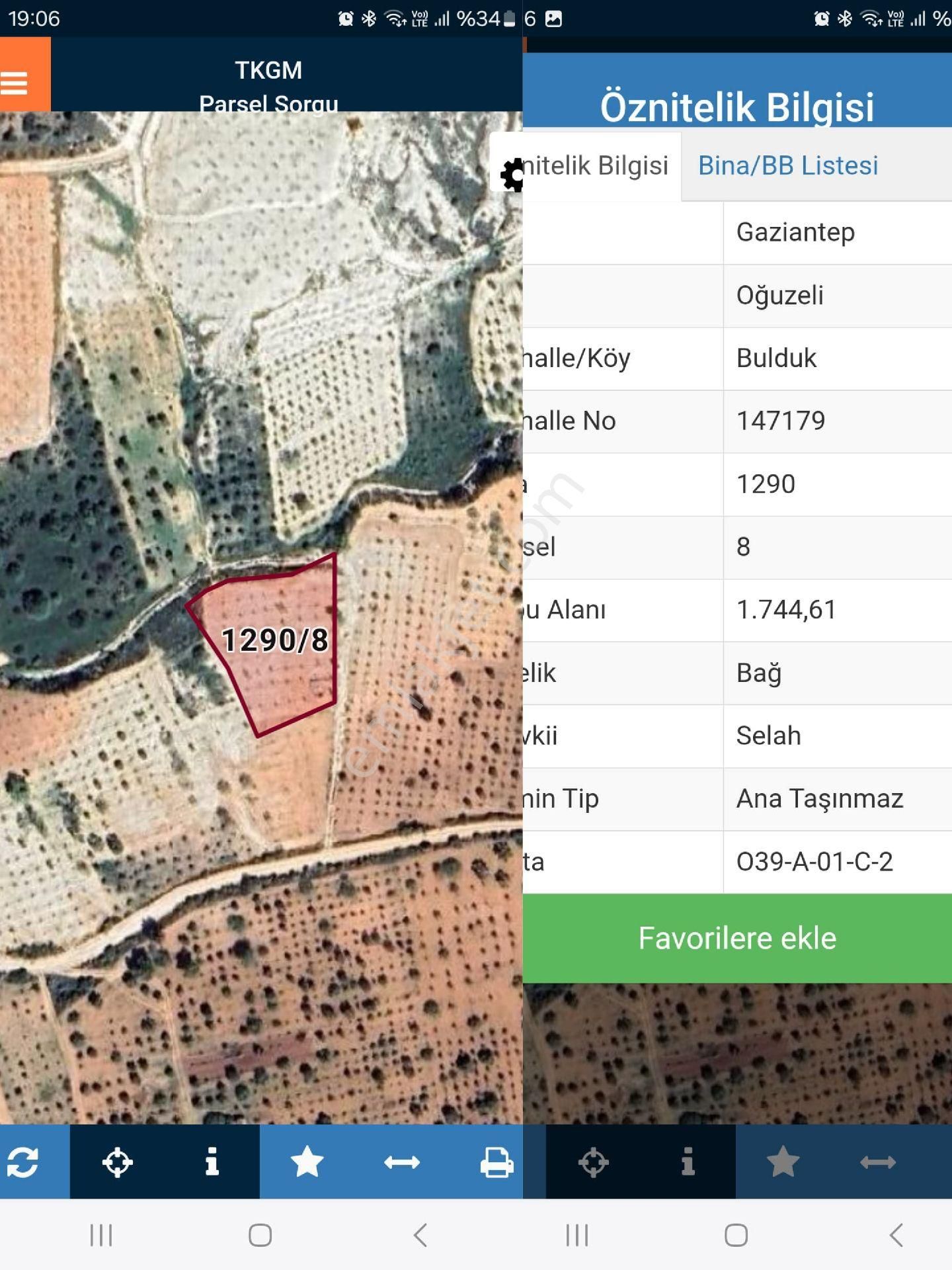 Oğuzeli Buldukta 1744m2 Tek Tapu