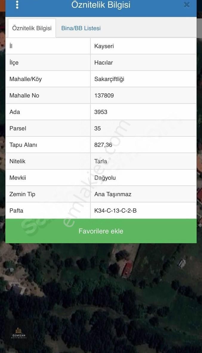 Hacılar Sakar Çiftliği 414 M2 Bağ