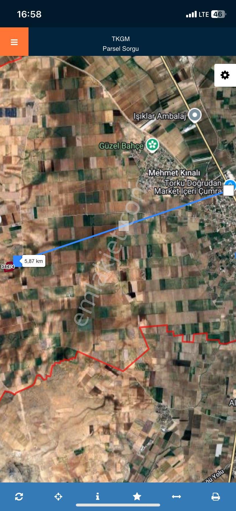 İçeri Çumrada 16 Dönüm Sulanır Ve Kadastro Yolu Vardır.