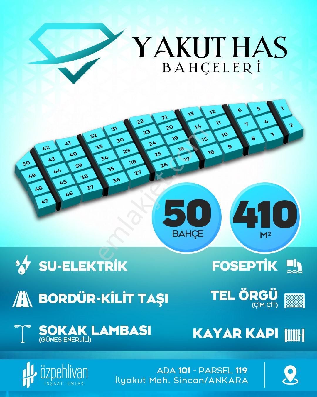 Yenikent İlyakut Mah De 410m2 Hobi Bahçesi