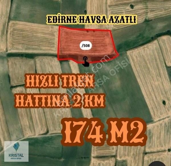 Edirne Havsa Azatlı 174 M2 Düz Zemin Resmi Yol Mevcut Arsa