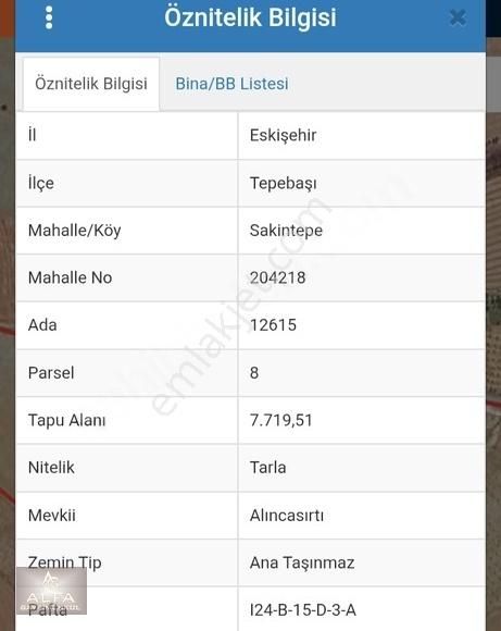 Sakintepe Mh. 8 Dönüm Çevre Yol Projesi Yakını Satılık Tarla