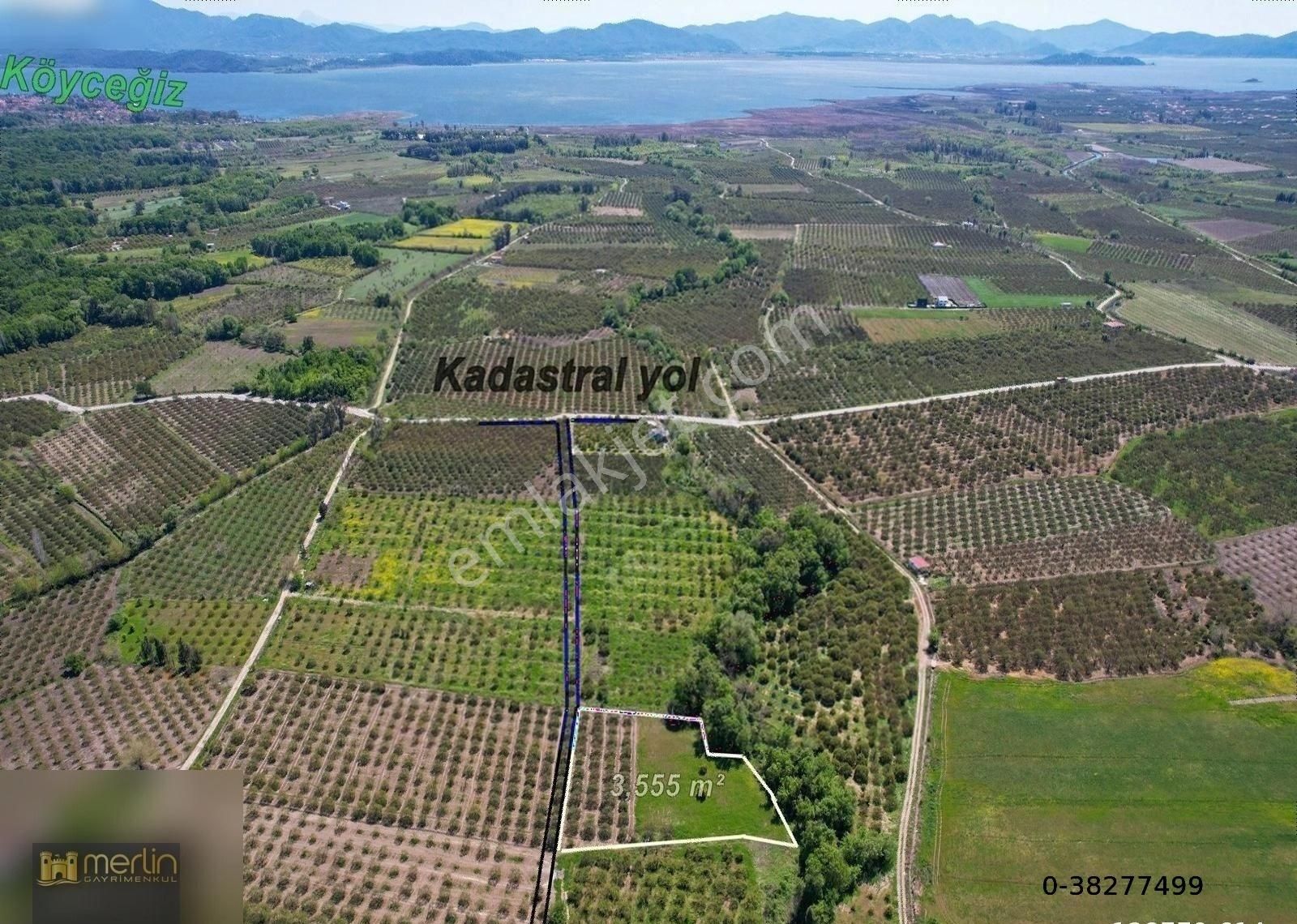 Merlin'den Köyceğiz Toparlar Mah. 3555 M² Satılık Müstakil Tarla