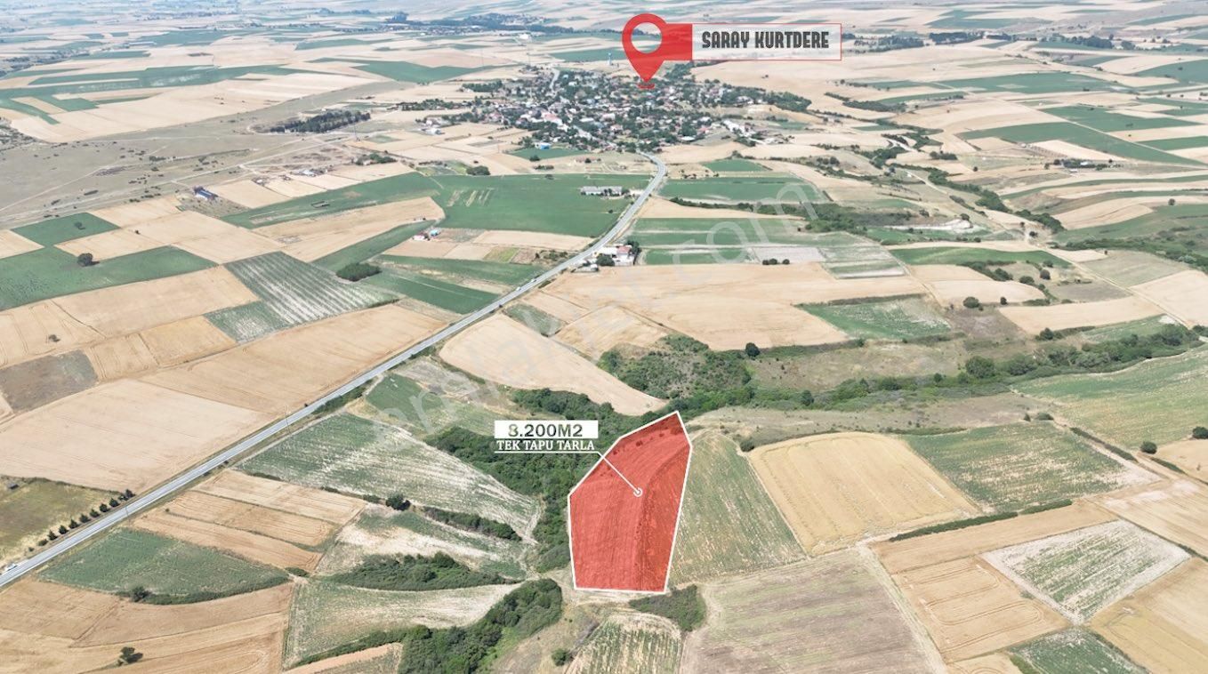 Tekirdağ Saray Kurtdere’de 8.200 M2 Tek Tapu Satılık Tarla