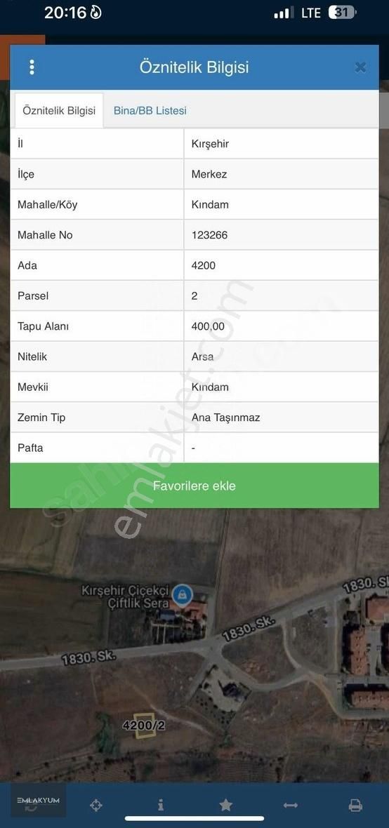 Emlakyumdan Kındam'da Yol Kenarı 400m² İmarlı Fırsat Arsa