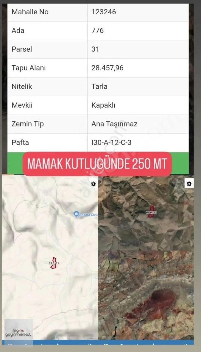 Kutlugünde 250 M2 Arsa Araç &daire Takasli Hisseli Tapulu