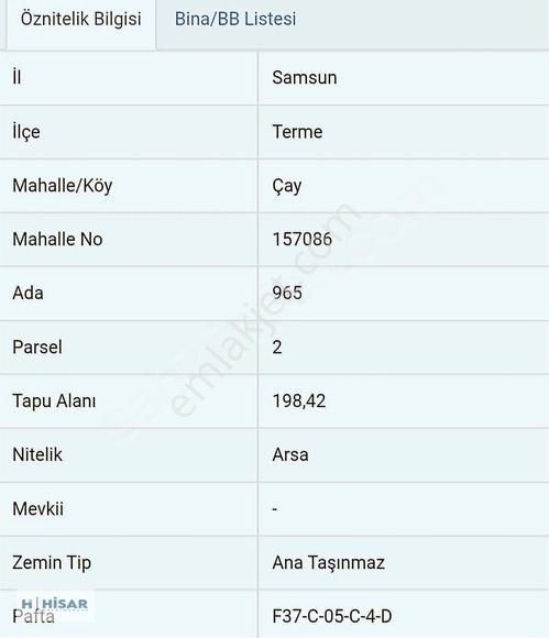 Terme Çay Mah Satılık Arsa