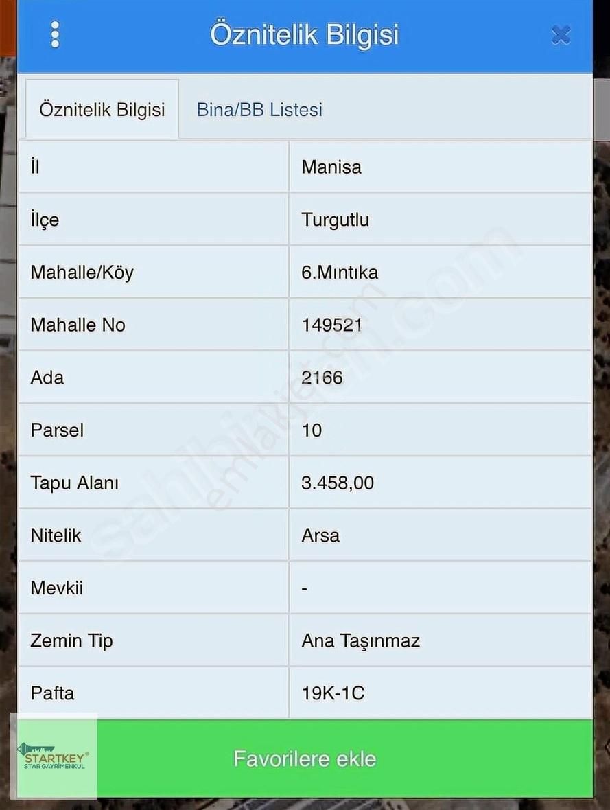 Startkey Star'dan Turgutlu 6. Mıntıkada 3.458 M2 Sanayi Arsası