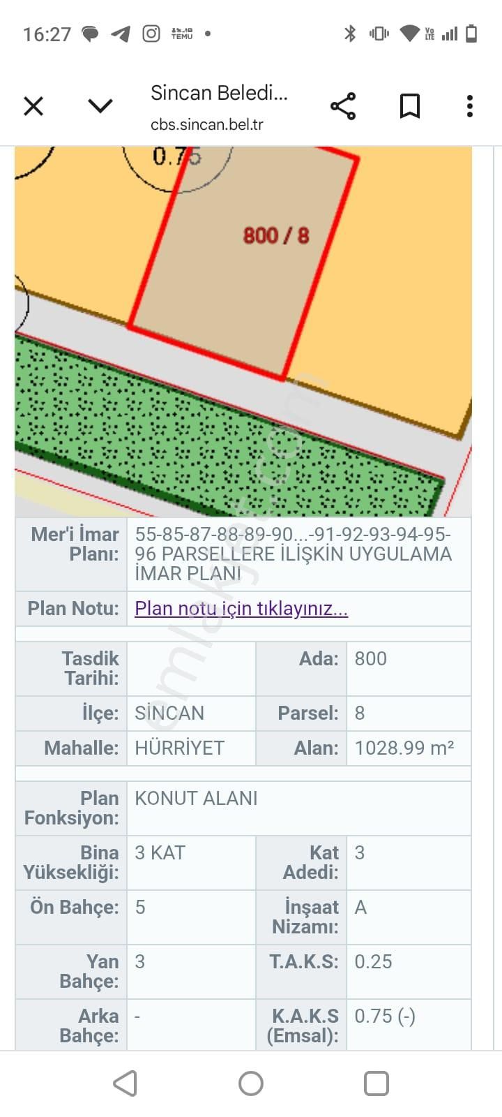 Uzun Emlak'tan Temelli'de İmarlı Arsa