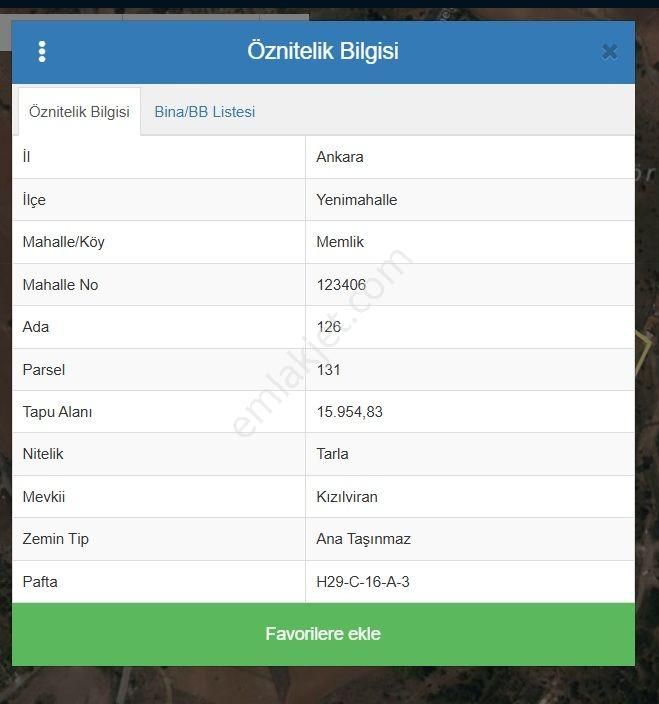 Yenimahalle Memlikte Tel Örgülü Merkez Yakını 1294 M2 Satılık Bahçe