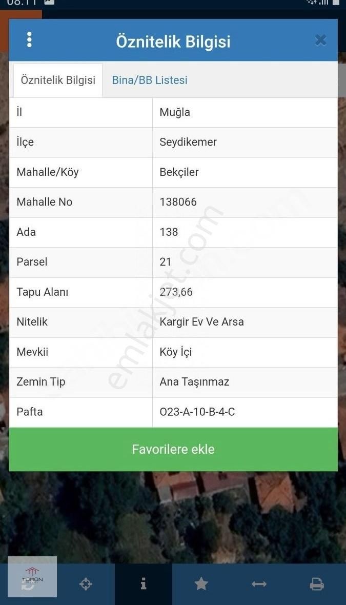 Seydikemer Bekçilerde 139 M2 Köy İçi İmarlı Tarla